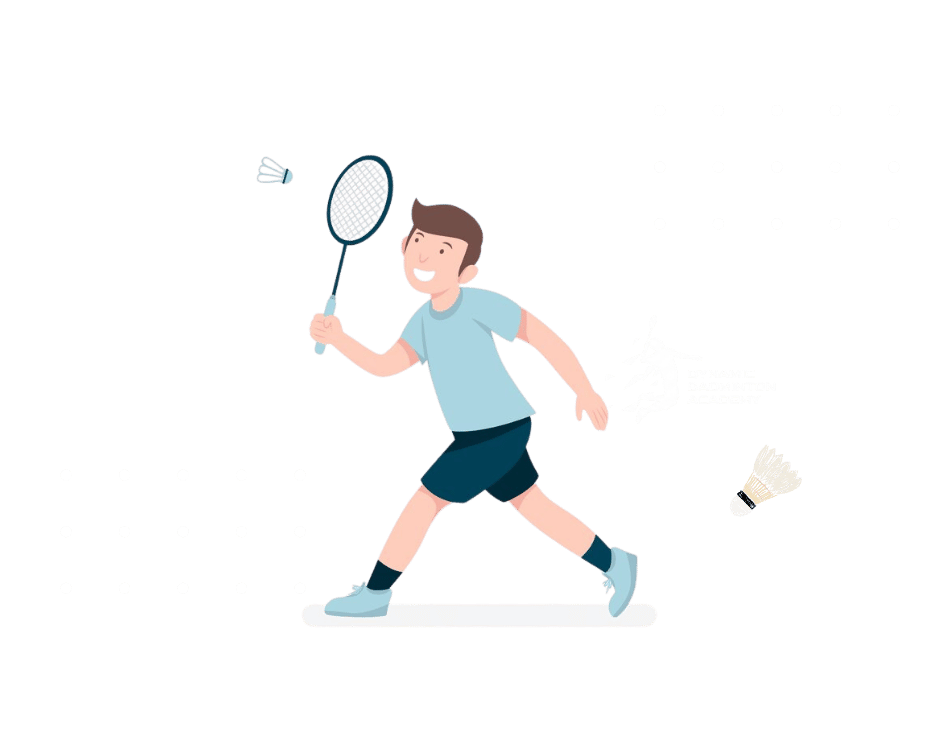 Badminton Coach Guiding Young Player During Training