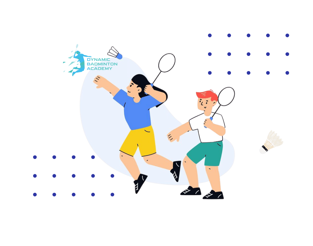 Badminton Player Practising Coordination With A Coach